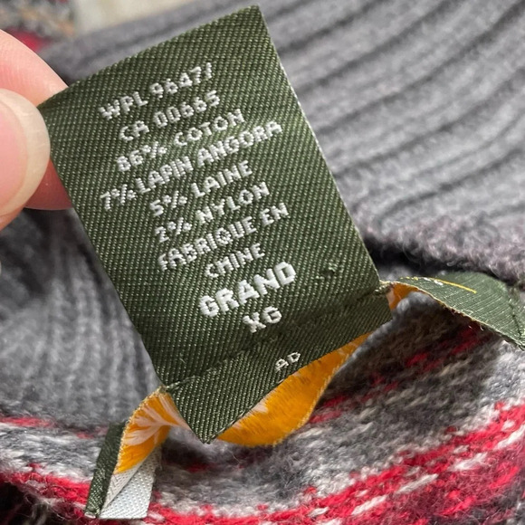 Eddie Bauer Fair Isle Shawl Collar Button Angora Cardigan Sweater XL Tall - Picture 8 of 10